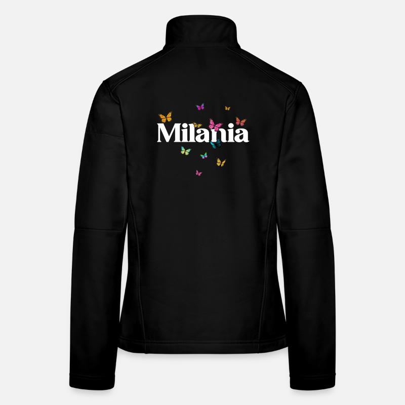 Schöner Mädchenname mit Schmetterlingen MILANIA Frauen Softshelljacke