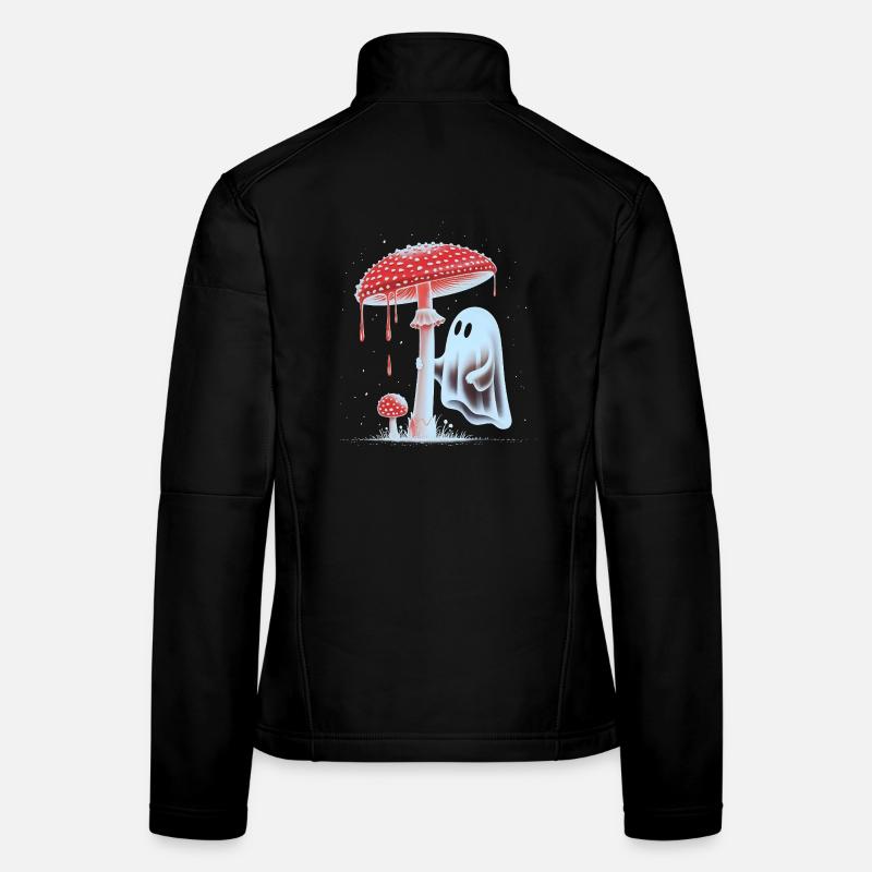 Fantôme effrayant avec champignon rouge sanglant Veste en tissu softshell Femme