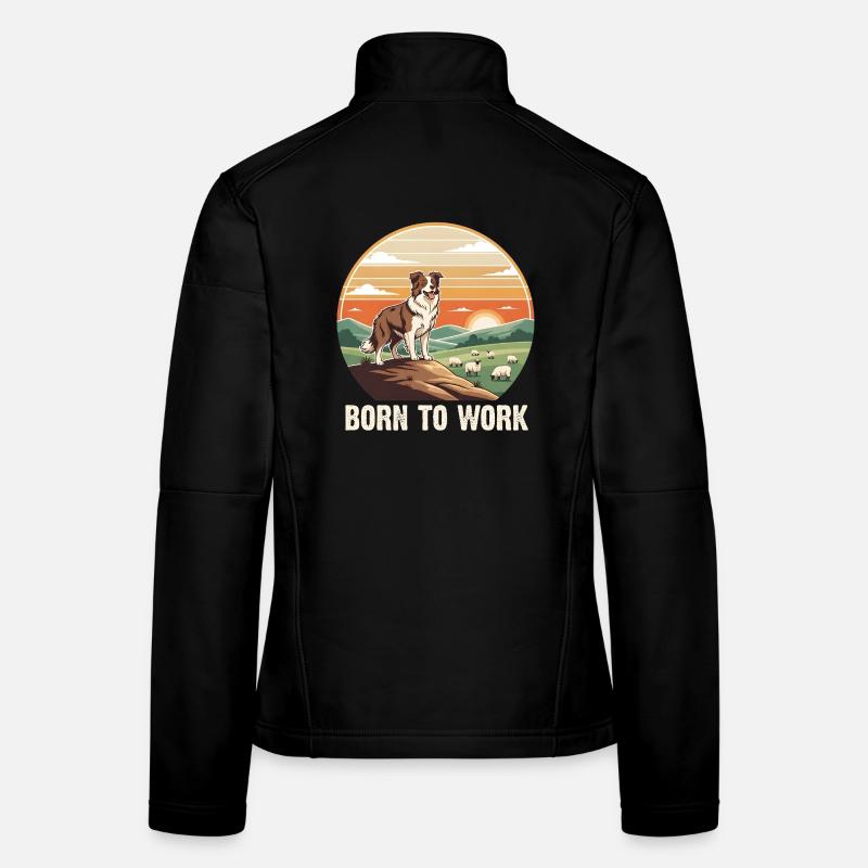Border Collie né pour travailler Veste en tissu softshell Femme