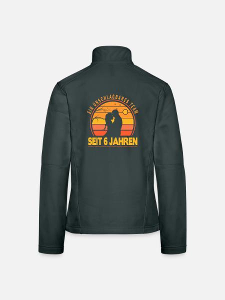 6 years relationship gift partner husband wife - Women's Softshell Jacket - black