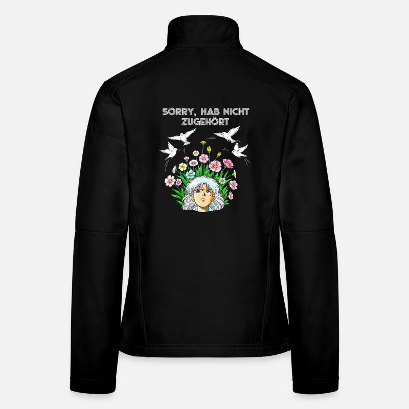 Des mots oubliés avec des fleurs et des oiseaux Veste en tissu softshell Femme