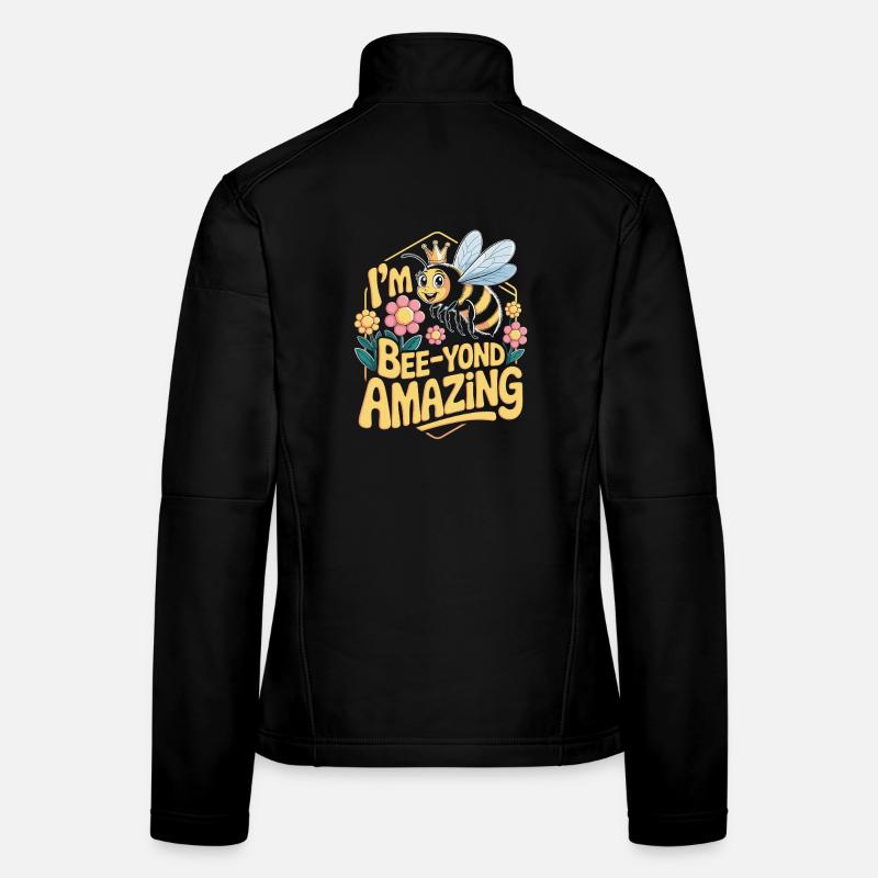 I'm Bee-yond Amazing Cute Bee With Crown And Women's Softshell Jacket