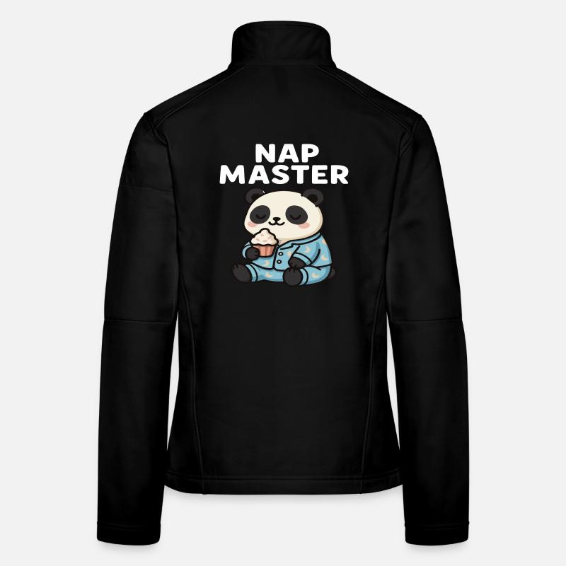 Un panda mignon en pyjama avec un cupcake Veste en tissu softshell Femme