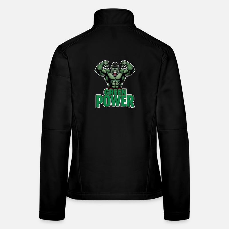 Green Power – Muskel Gorilla Gym Design Frauen Softshelljacke