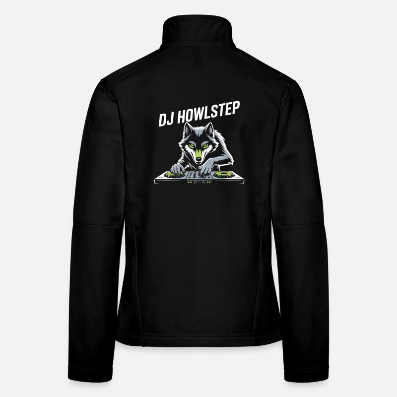 DJ Howlstep Wolf Am Pult EDM Rave Vibes Frauen Softshelljacke