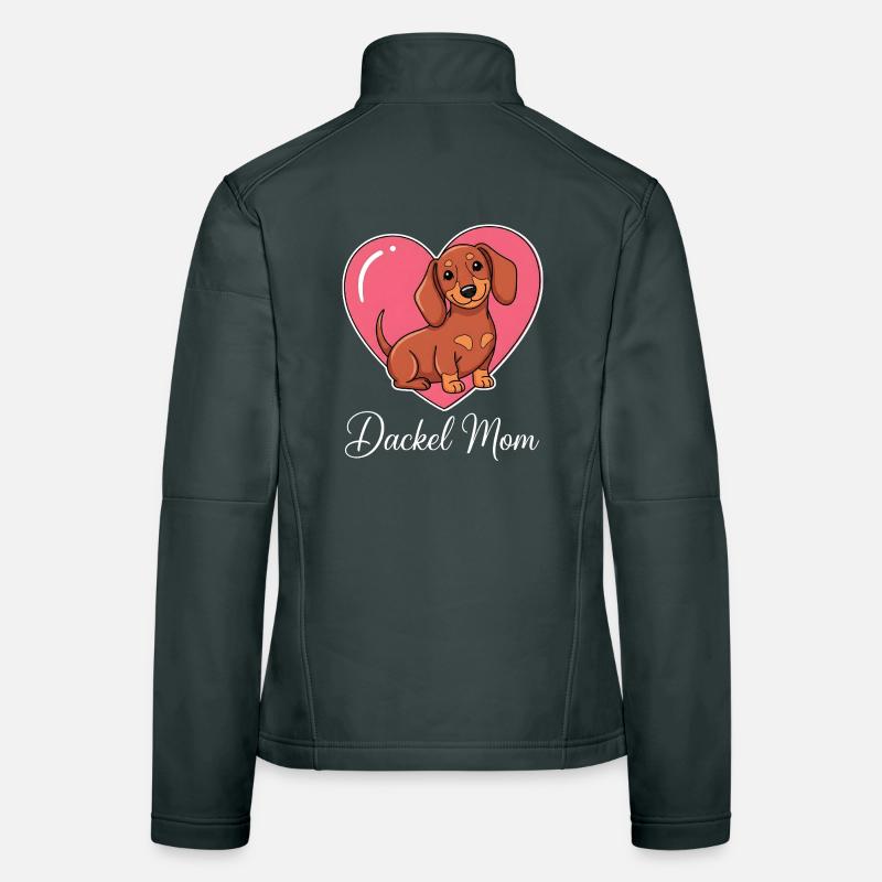 Motif de cœur de maman teckel style BD mignon Veste en tissu softshell Femme