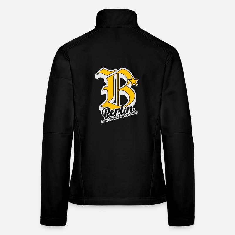 BERLIN City Letter Design – Bold, Vibrant, Unforge Frauen Softshelljacke