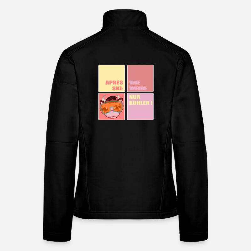 APRÈS-SKI SKIING COW FUNNY - Women's Softshell Jacket - black
