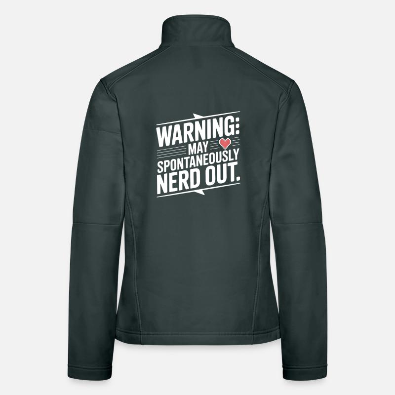 Warnung kann spontan nerd werden Frauen Softshelljacke