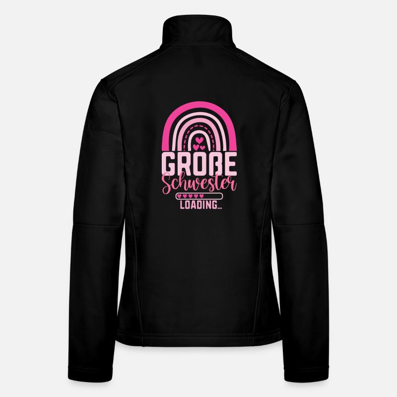 Große Schwester Regenbogen Geschwisterkind Baby Frauen Softshelljacke