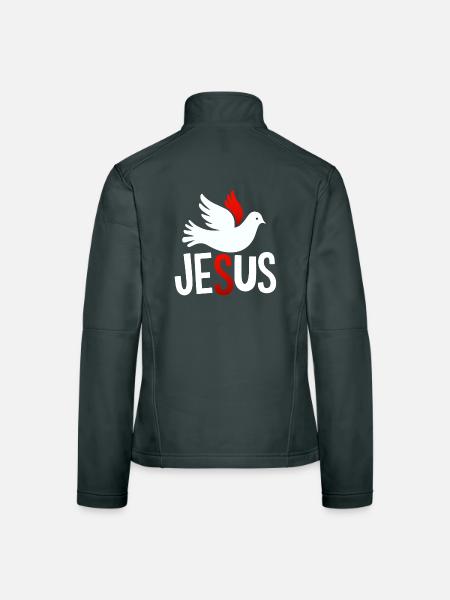 Colombe de la Paix Jésus - Veste en tissu softshell Femme - gris foncé - Dos
