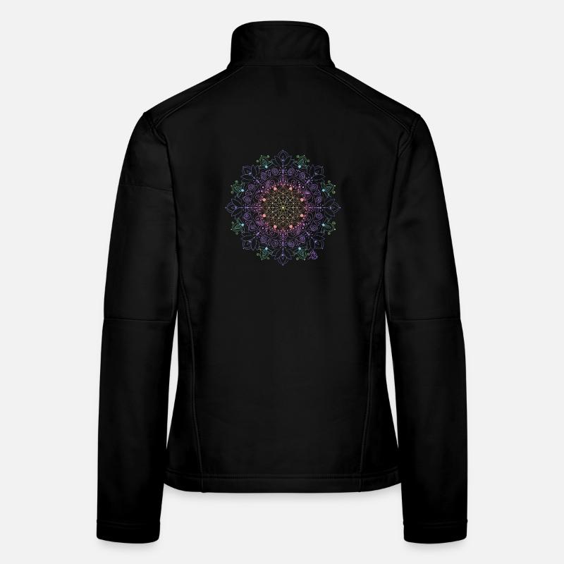 Leuchtendes Mandala Muster Frauen Softshelljacke