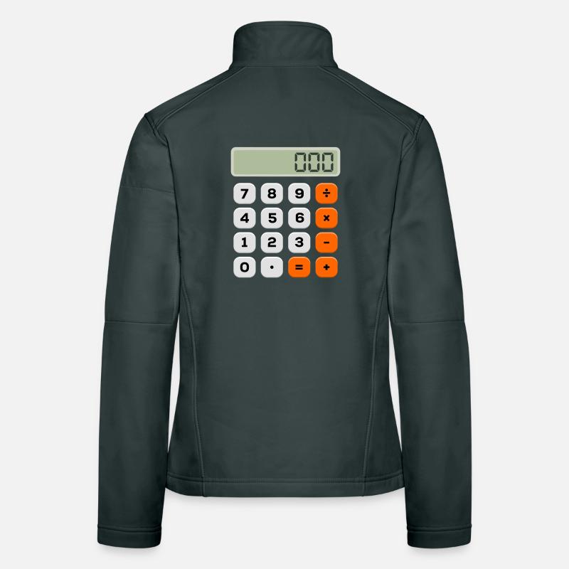 Number Day Minimalist Calculator Numerical Pattern Women's Softshell Jacket