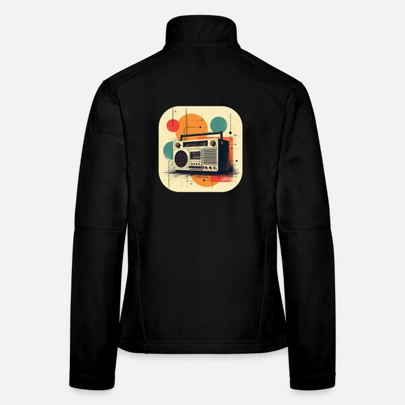 Retro Ghetto Blaster T Shirt - Women's Softshell Jacket - black