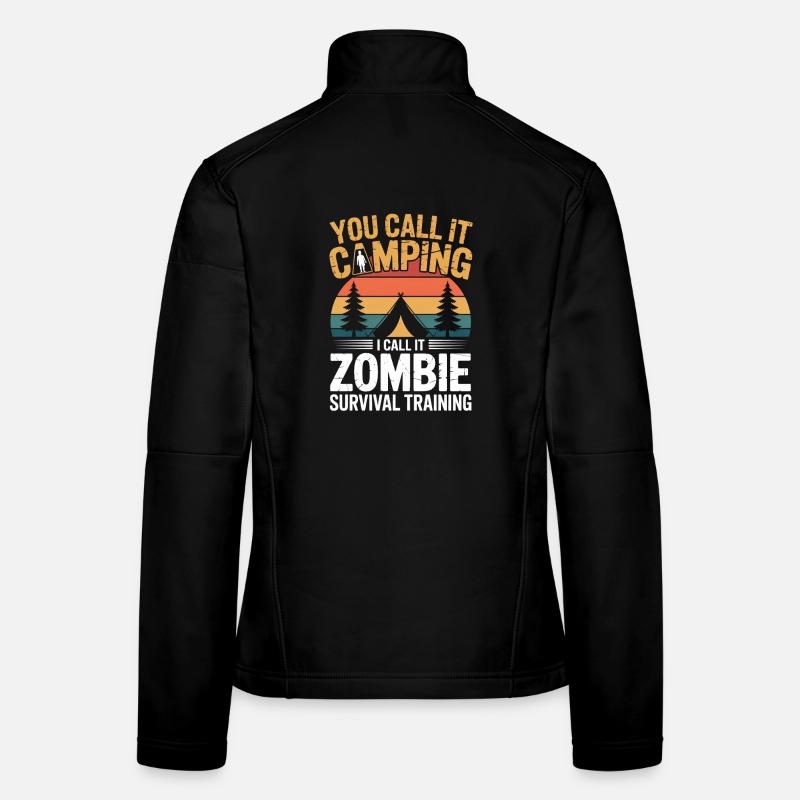 Zombie Survival Training Camper Hiker Halloween Women's Softshell Jacket