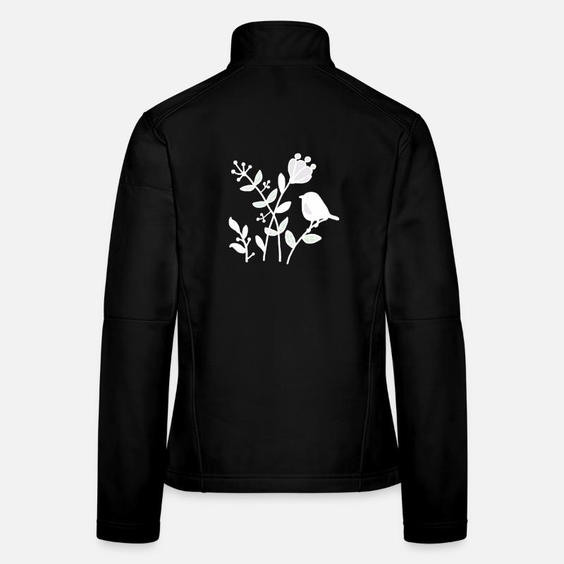 Natur_mit_Vogel_weiss Veste en tissu softshell Femme