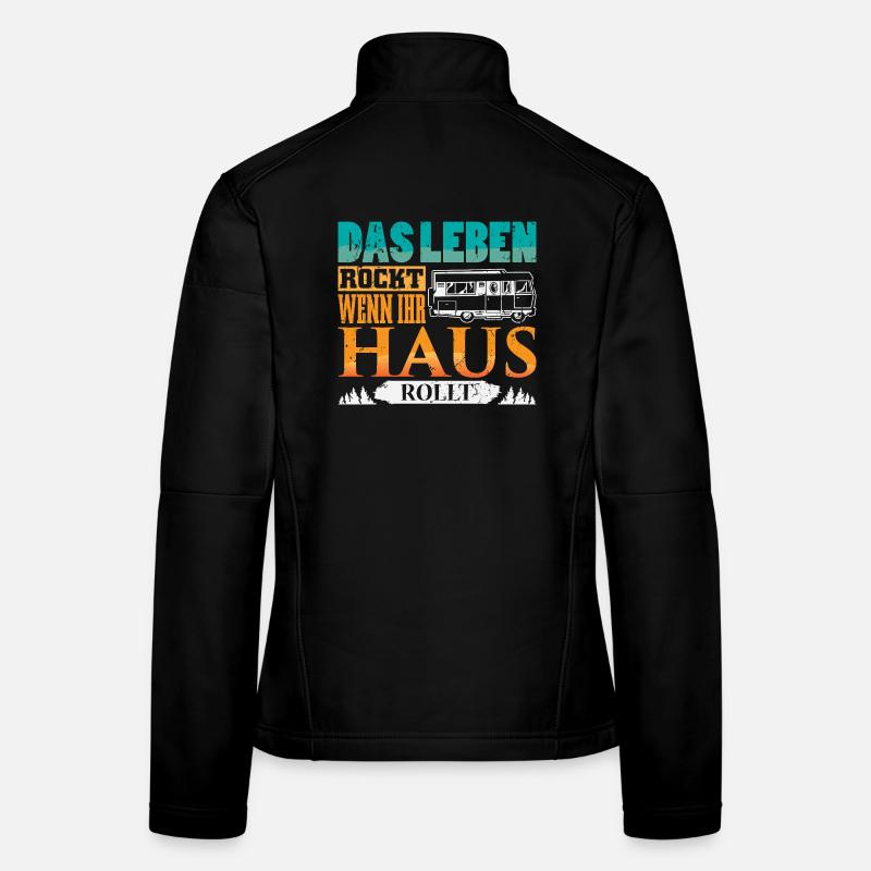 Camper Camping Wohnwagen Spruch Frauen Softshelljacke