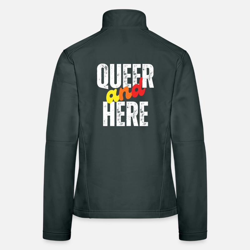 Bold Queer and Proud Typography Design Women's Softshell Jacket