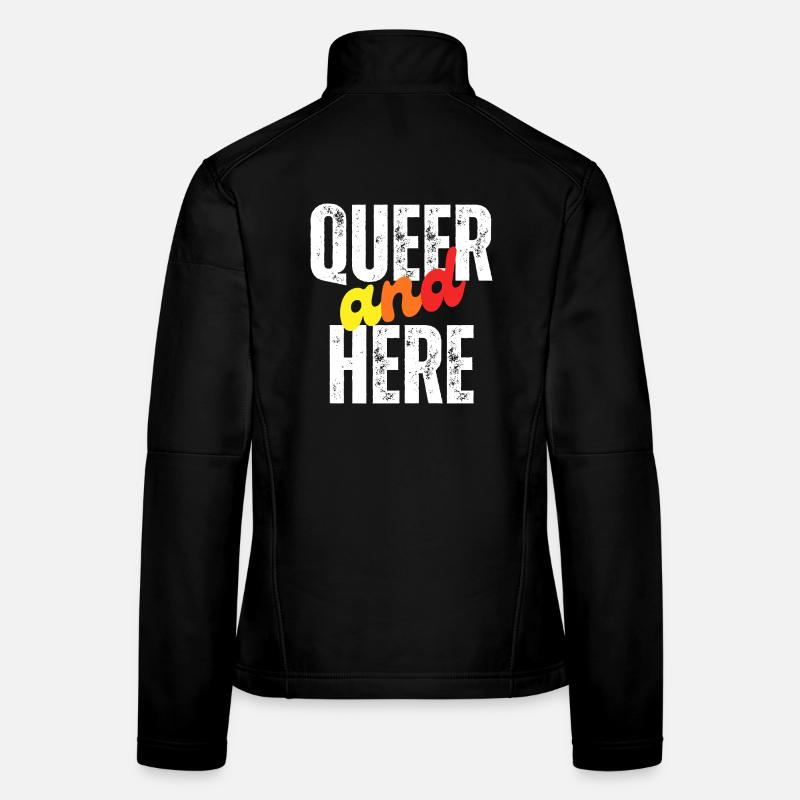 Bold Queer and Proud Typography Design Women's Softshell Jacket