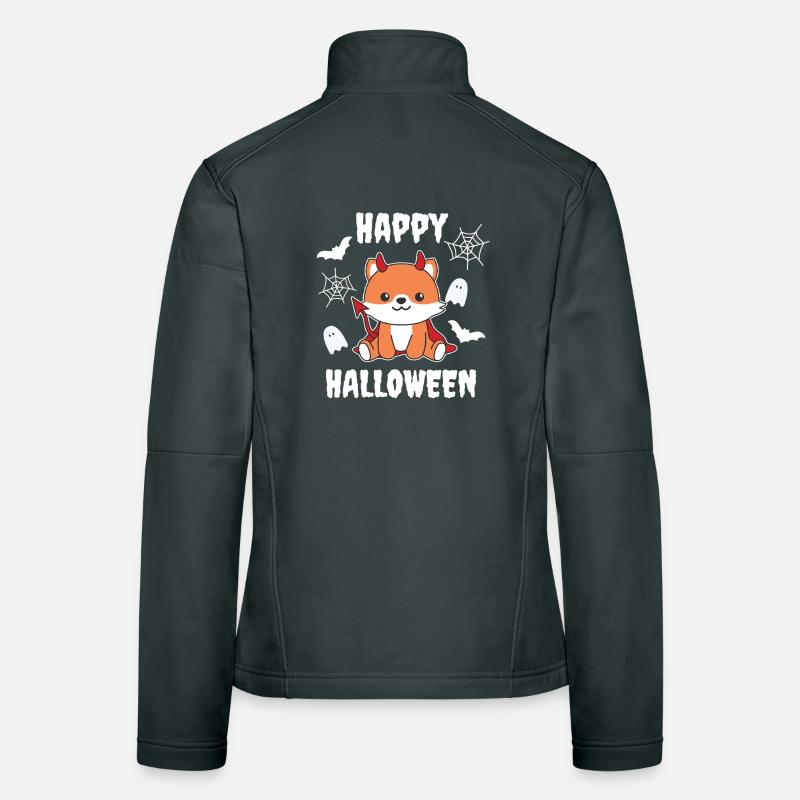 Fox Happy Halloween Devil Costume Women's Softshell Jacket