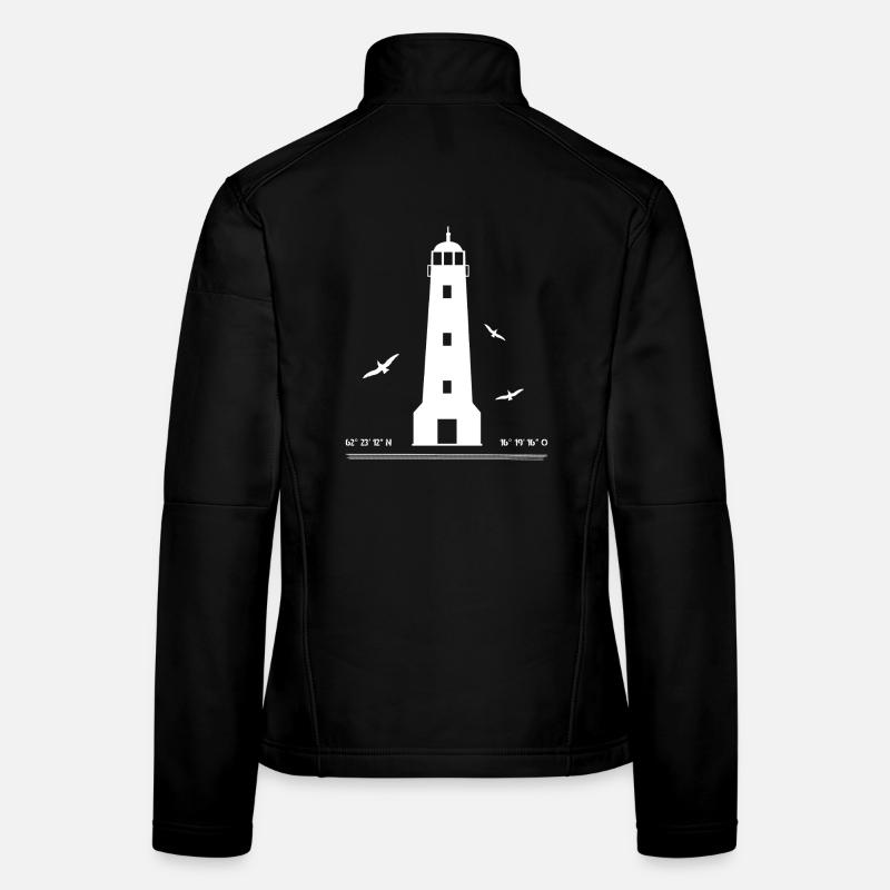 Lighthouse silhouette and seagulls Sweden Women's Softshell Jacket