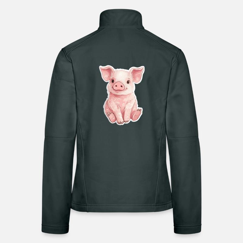 Schwein Ferkel Frauen Softshelljacke