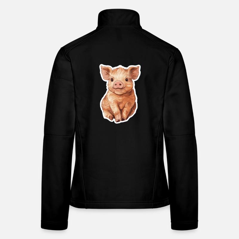 Schwein Ferkel Frauen Softshelljacke