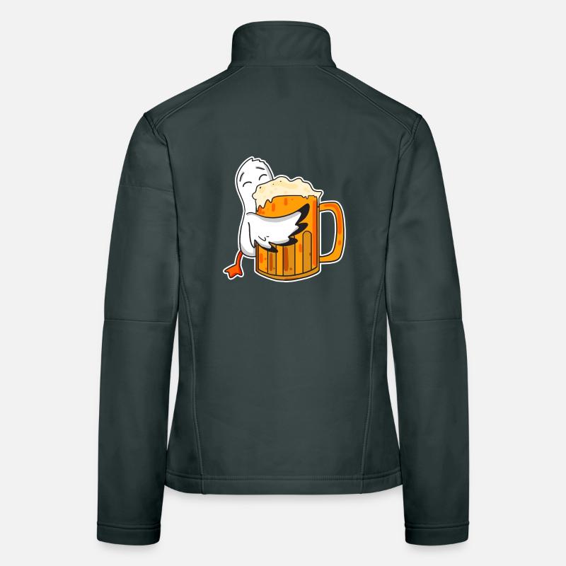 Niedliche Möwe mit Bierglas Frauen Softshelljacke