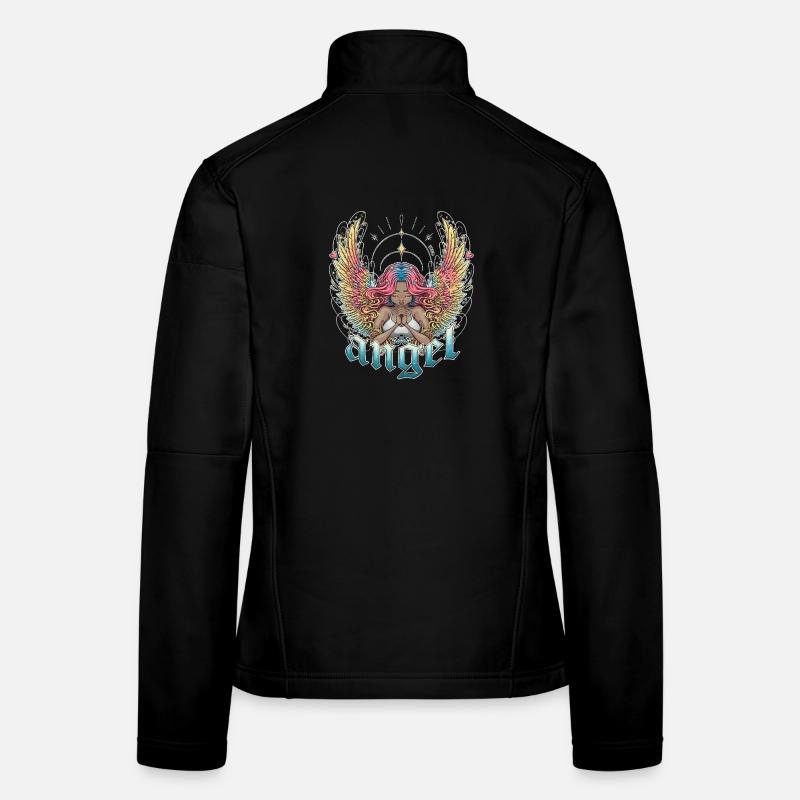 Ange céleste aux ailes multicolores Veste en tissu softshell Femme