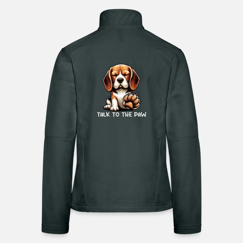 Parlez à la patte Beagle Beagle Propriétaire Beagle Holder Veste en tissu softshell Femme