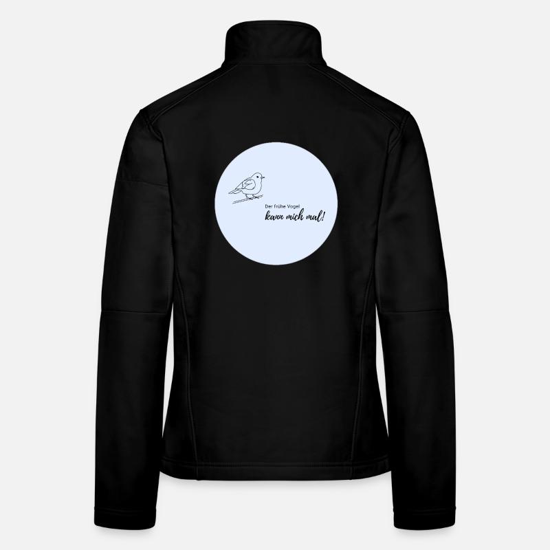 Motif lève-tôt sur bleu clair Veste en tissu softshell Femme