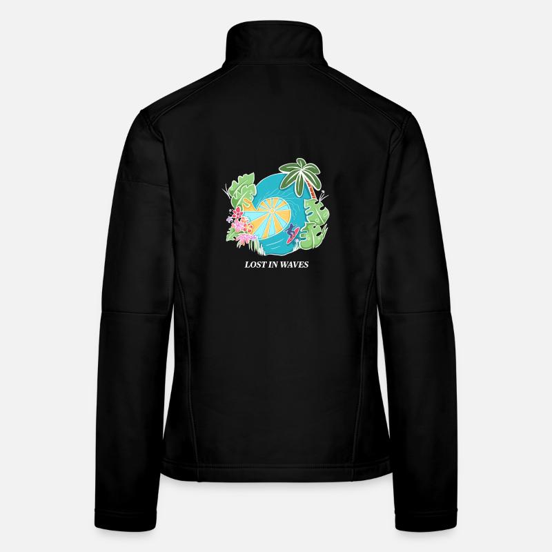 Lost in Waves – Tropical Surf Vibes Design Frauen Softshelljacke