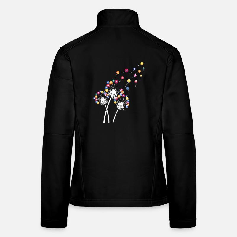 Löwenzahn-Billardkugel, lustiges Queue, Sportkunst - Frauen Softshelljacke - Schwarz