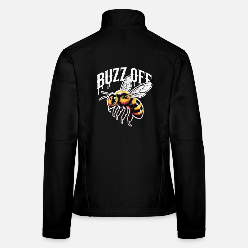 Bee Buzz Off Illustration Women's Softshell Jacket