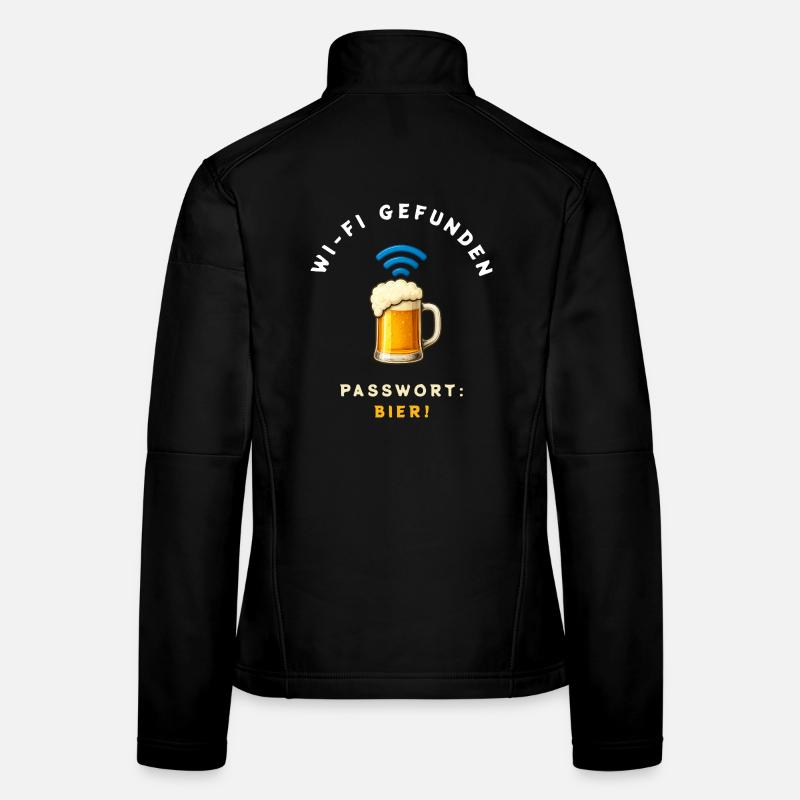 WiFi Bier Lustiges Design Frauen Softshelljacke