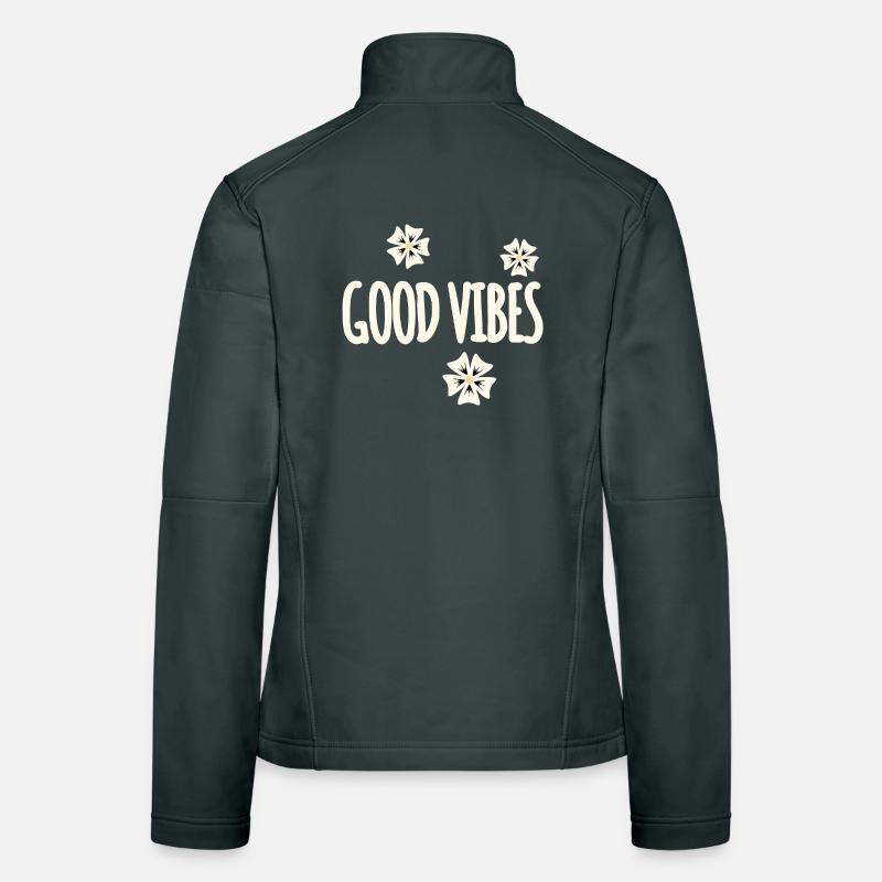 Les fleurs symbolisent le design des vibrations positives Veste en tissu softshell Femme