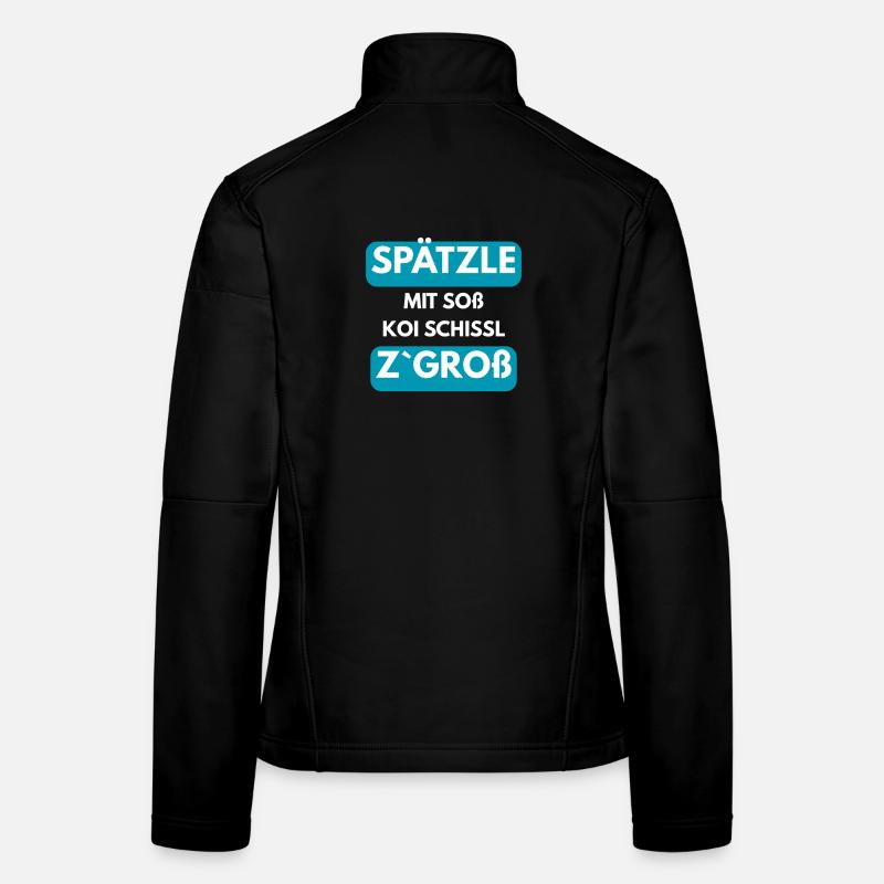 Spätzle with sauce koi Schissl z'gross - Women's Softshell Jacket - black