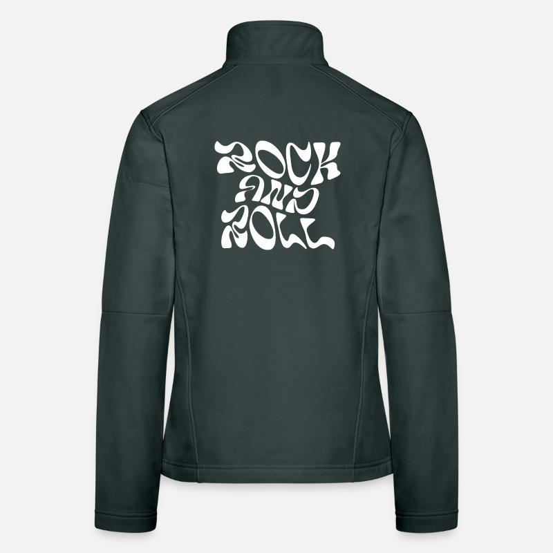 Rock and Roll Typography Design Women's Softshell Jacket