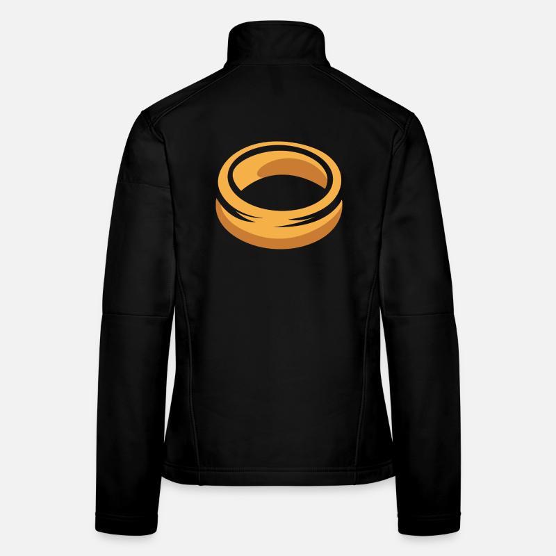 Golden Ring Cartoon Illustration Women's Softshell Jacket
