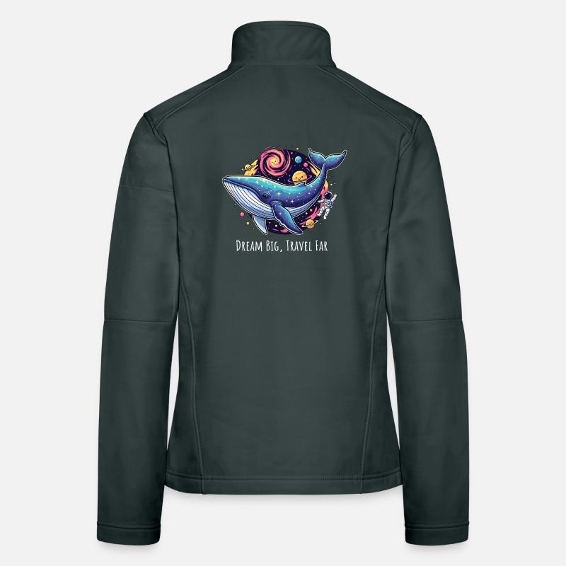 Cosmic Whale Adventure Illustration Women's Softshell Jacket