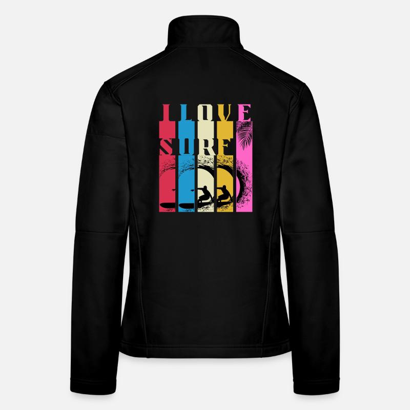 Multicolored Surf Waves Women's Softshell Jacket