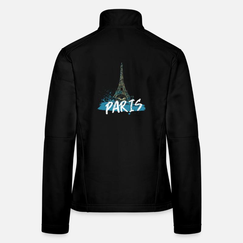 Paris Eiffel Tower with Calligraphy Women's Softshell Jacket