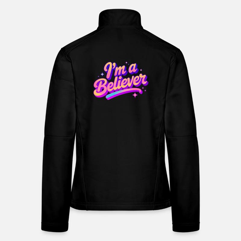 Ich bin ein Gläubiger Glaube Disco Party Design Frauen Softshelljacke