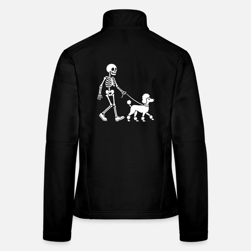 Skeleton Walking Dog Spooky Halloween Pet Women's Softshell Jacket