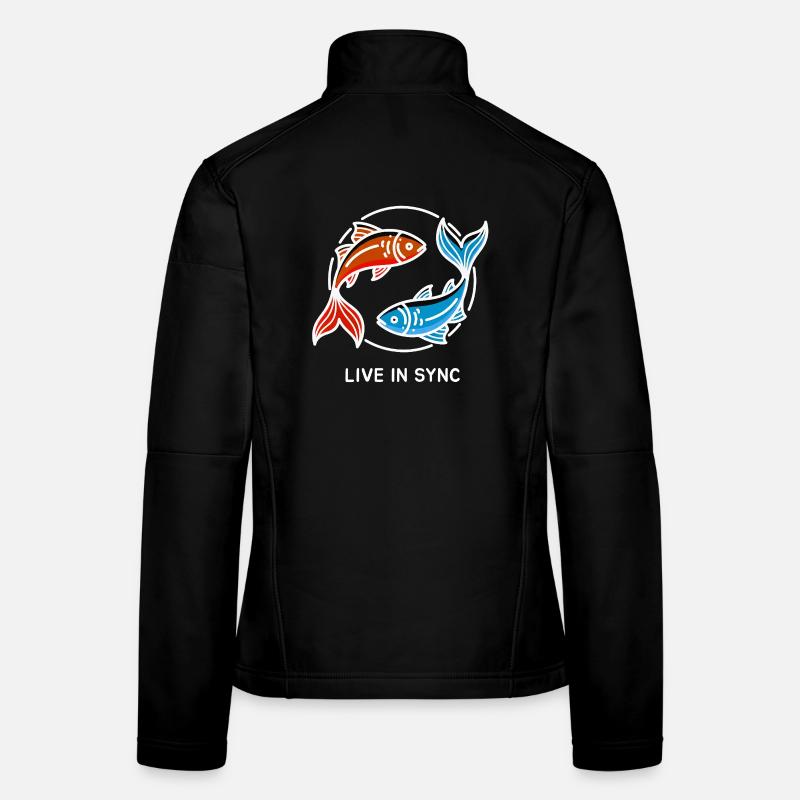 Live in Sync - Fische in Harmonie Frauen Softshelljacke