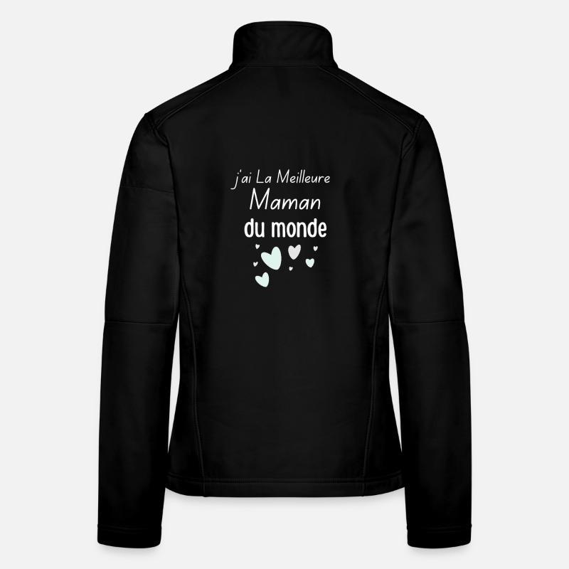 Citation Maman du Monde avec Cœurs Veste en tissu softshell Femme