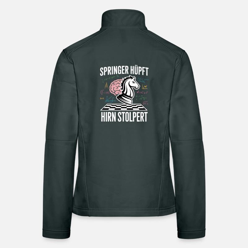 Knight Hops Brain Stumbles Chess Chess Pieces Women's Softshell Jacket