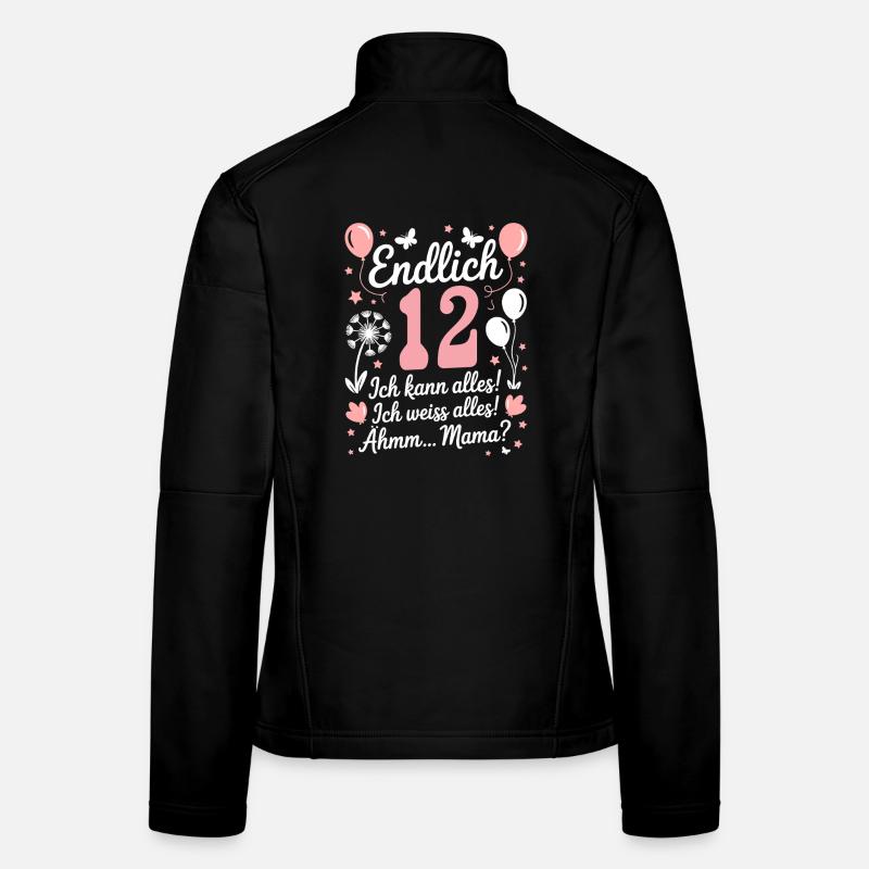 Endlich 12 Geburtstag 12 Jahre Geschenk Mädchen Frauen Softshelljacke
