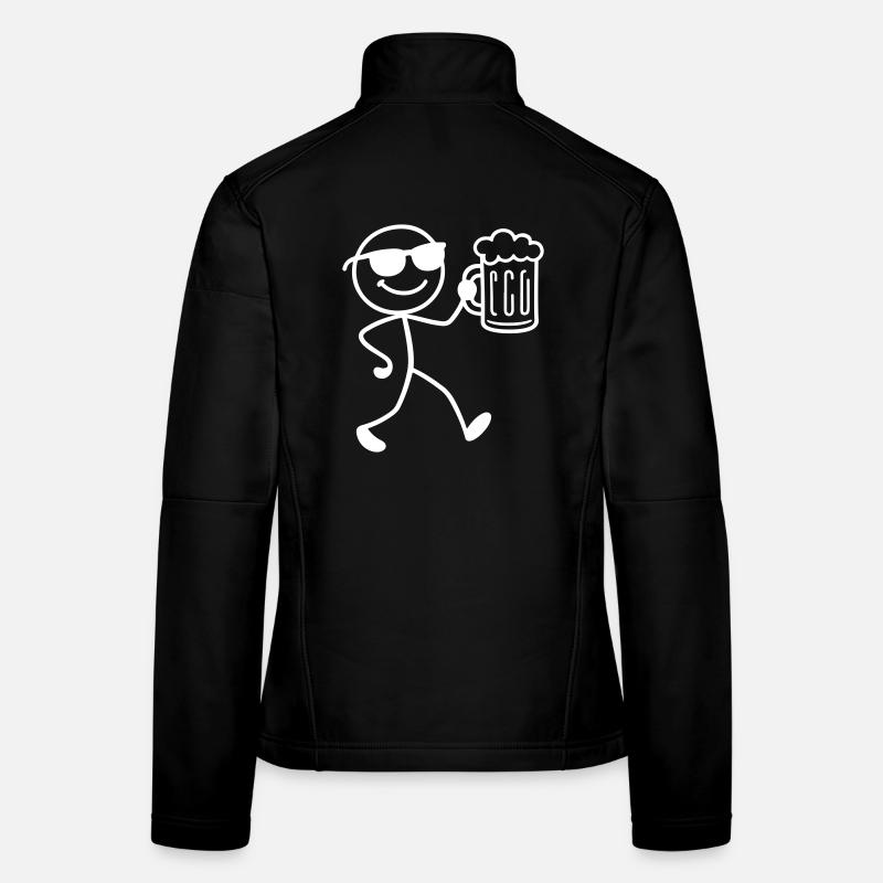 Saufen Party Bier Strichmännchen Frauen Softshelljacke