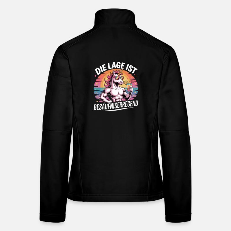 Die Lage Ist Besäufniserregend Einhorn Party Motiv Frauen Softshelljacke